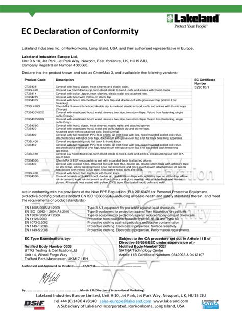 Fillable Online Ec Declaration Of Conformity Oxyline Eu Fax Email