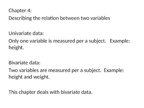 PPTX Chapter 4 Describing The Relation Between Two Variables