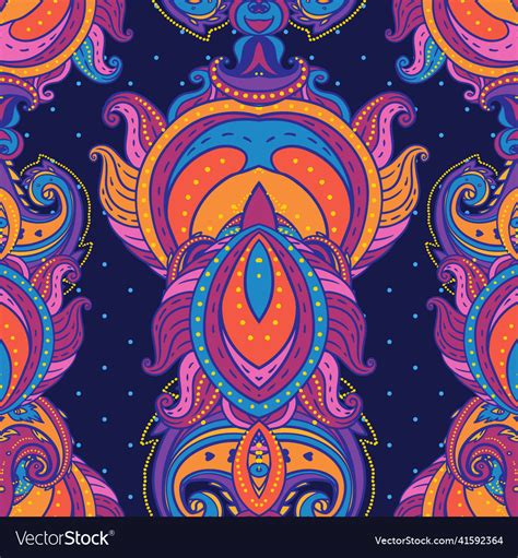 Floral Paisley Indian Ornate Seamless Pattern Vector Image