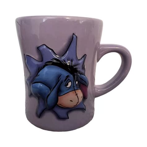 DISNEY STORE EEYORE 3D Mug In Purple Winnie The Pooh New 14 99