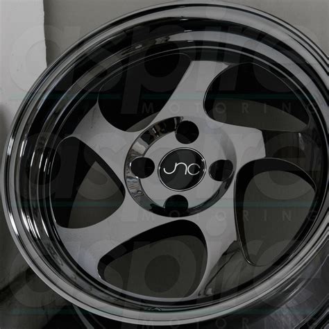 One 15x825 Jnc 034 4x100 20 Black Chrome Wheel Rims Wheels