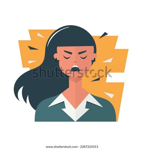 Angry Woman Face Vector Flat Character Stock Vector Royalty Free 2287224313 Shutterstock