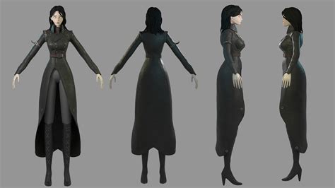 3d Model Gothic Stylized Female Character Vr Ar Low Poly Cgtrader