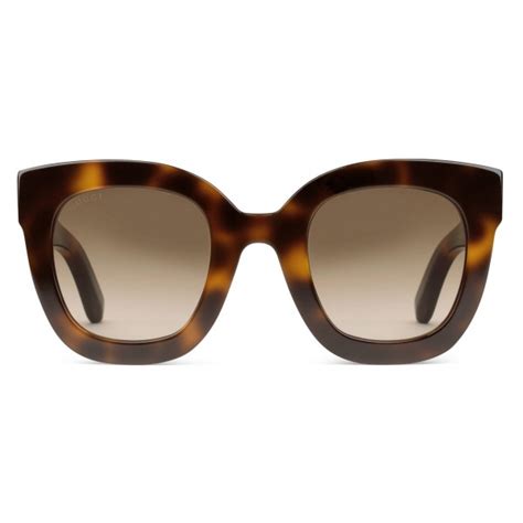 Gucci Round Frame Acetate Sunglasses With Star Tortoiseshell Acetate Gucci Eyewear Avvenice