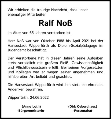 Traueranzeigen Von Ralf No Wirtrauern