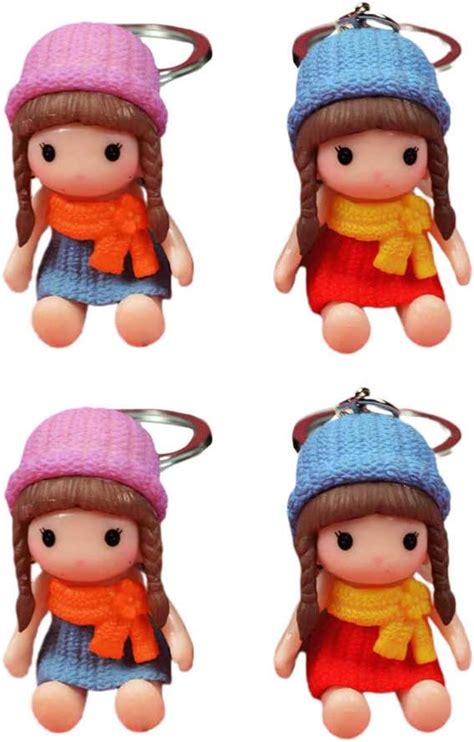 Amazon Toyvian 4pcs Couple Keychain Tiny Dolls Mini Doll Bag