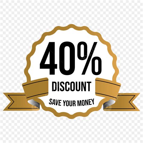 Sale Offer Discount Vector Design Images Golden 40 Discount For