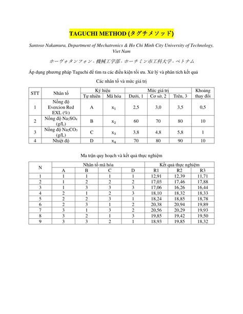 PDF An Overview Of Taguchi Method Using Minitab