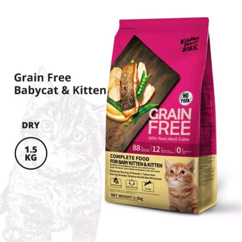 Jual Makanan Kucing Kitchen Flavour Grainfree Baby Kitten Kemasan 1 5KG