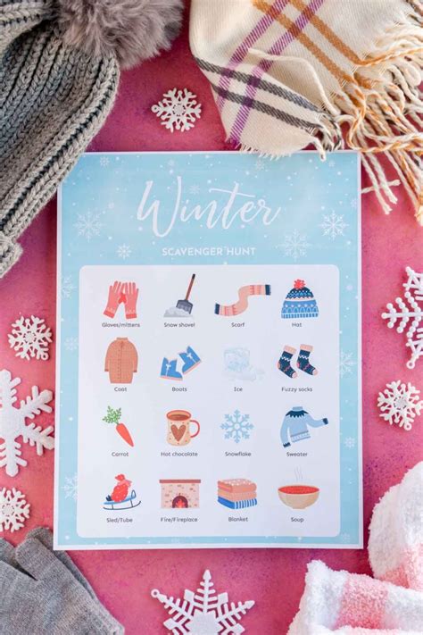 Free Printable Winter Scavenger Hunt Two Hunts Play Party Plan