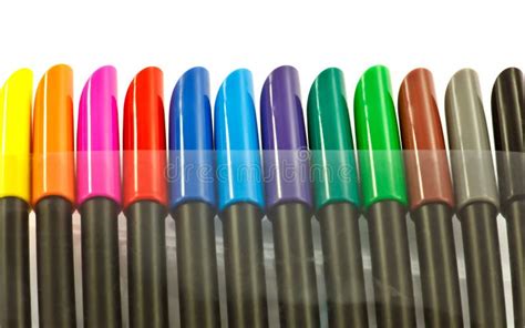 Colored Marker Pens Stock Photo Image Of Closeup Lined 43546734