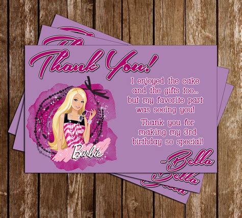 Barbie Thank You Cards Ubicaciondepersonascdmxgobmx