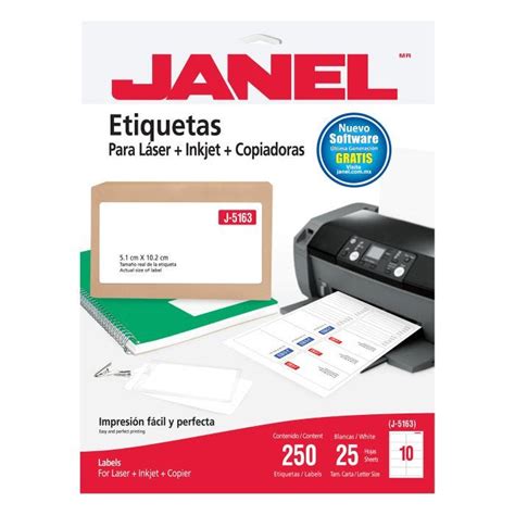 Etiqueta Las Ink Janel J5163 25H 250 5 1 X 10 2 Cm 2 X 4