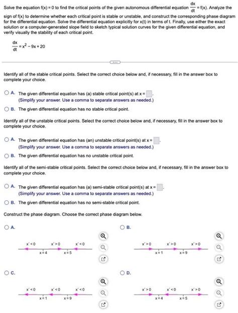 Solved Solve The Equation F X To Find The Critical Points Chegg