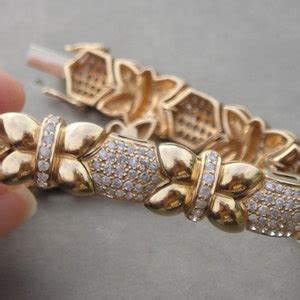 Vintage Heavy K Plum Gold Butterfly Diamond Bracelet Etsy