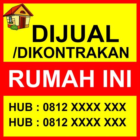 Jual Spanduk Rumah Di Jual Di Kontrakan Ukuran X Banner