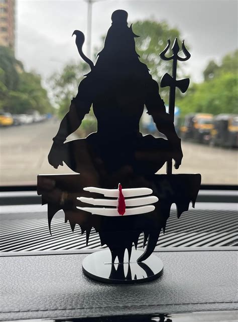 ITSYYBOO Black Acrylic Lord Shiva Idol Adiyogi Car Dashboard Mahadev