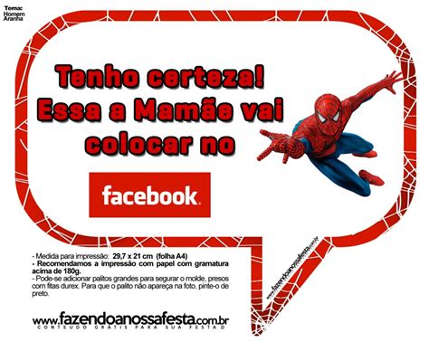 Plaquinhas Divertidas Homem Aranha Fazendo A Nossa Festa