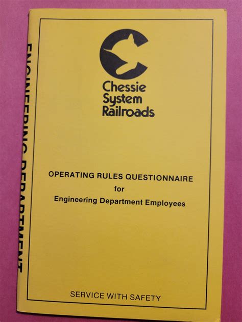 Chelsie System Railroad Operating Rules Questionaire From 1982 - Etsy