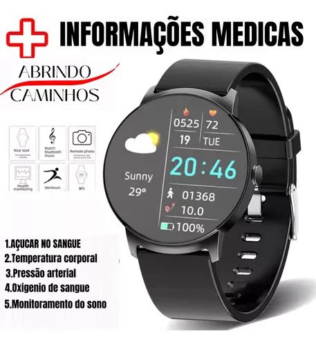 Relógio Inteligente Mede Glicemia Ecg Ppg Idosos Atleta