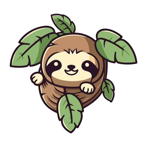 Cute Sloth Cartoon Mascot Character Vector Illustration. 33321371 Vector Art at Vecteezy