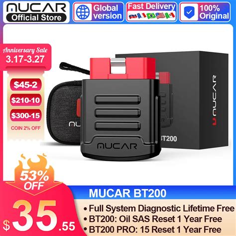 MUCAR BT200 Automotive Diagnostic Tools Obd 2 Bluetooth Wifi Scanner