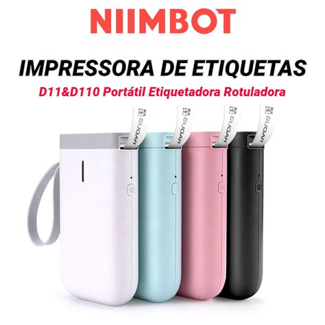 Niimbot D11 D110 Etiqueta Térmica Portátil Mini Impressora Etiquetadora