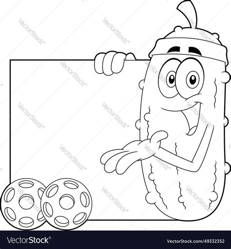 Outlined Happy Pickle Cartoon Character Royalty Free Vector