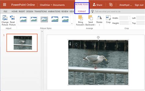 Resize Rotate And Flip Pictures In Powerpoint Online