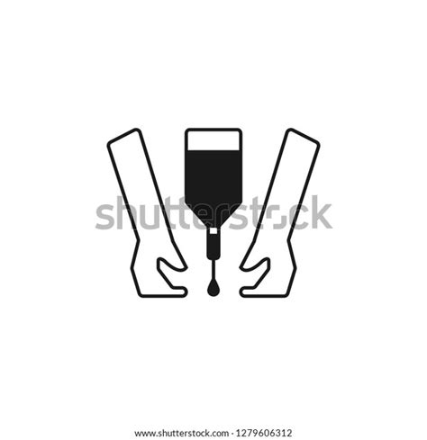 Blood Bag Hand Donor Heart Blood Stock Vector Royalty Free 1279606312