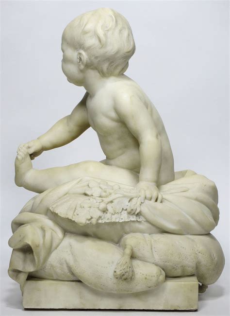 A Very Fine And Charming French Th Century Carved White Marble