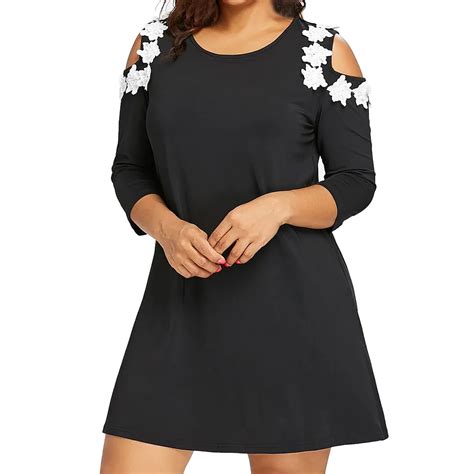 Plus Size 5xl Autumn Women Midi Dress 2018 Gothic Appliques Half Sleeve Ladies Mini Dresses Cold