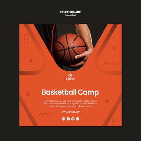 Free Psd Basketball Camp Flyer Square