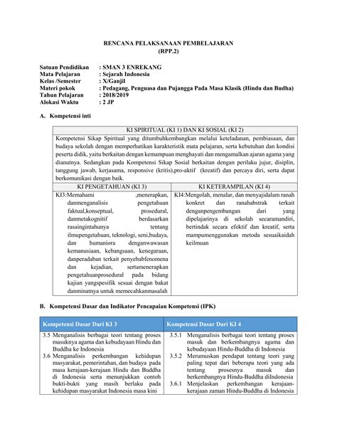 Rencana Pelaksanaan Pembelajaran