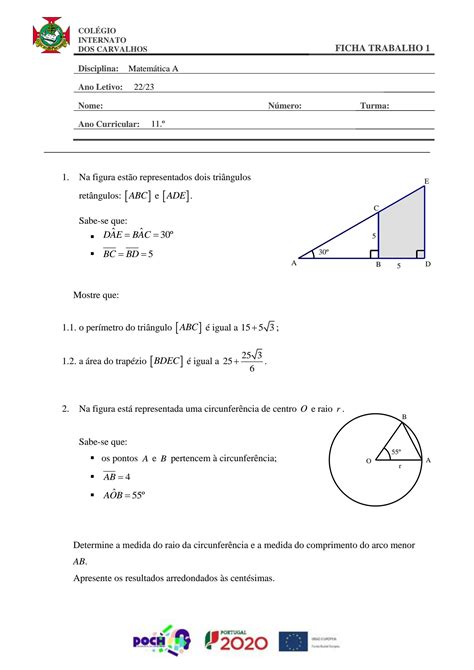 Solution Ficha De Trignometria Ano Studypool