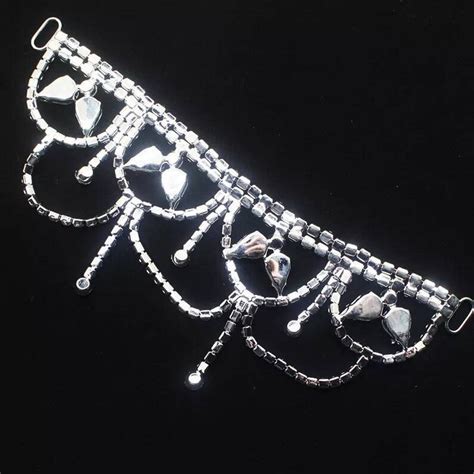 Silver Rhinestone Bikini Connector Chain Swimwear Bikini Connector Ps Set Competition Bikinu