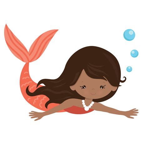 Black Mermaid Clipart Png Sleeping Baby Girl African American Mermaid