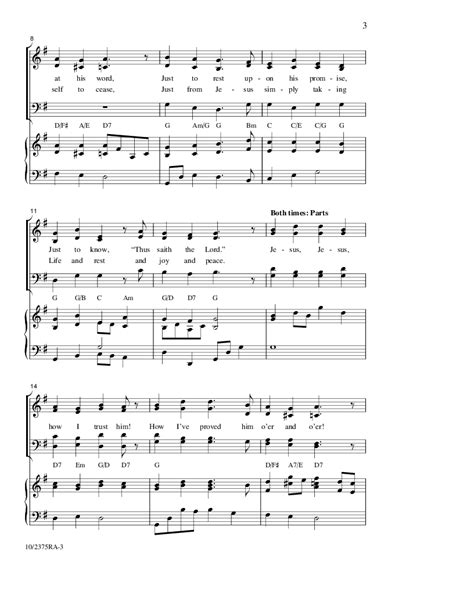 Tis So Sweet To Trust In Jesus Satb By Ki J W Pepper Sheet Music