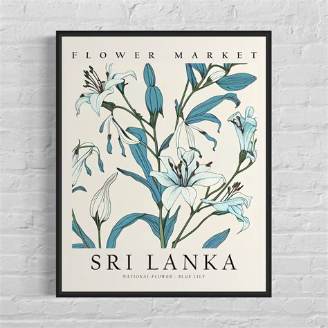 Sri Lanka National Flower, Sri Lanka Flower Market Art Print, Blue Lily ...