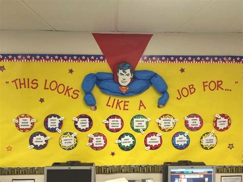 Superman Board Superhero Teacher Appreciation Superhero Classroom