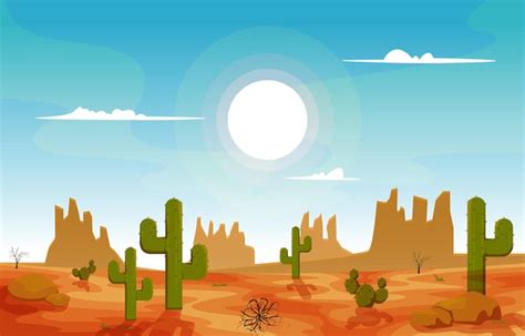 Texas california méxico desierto país cactus viaje vector plano