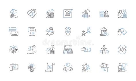 Hedge Fund Administrator Line Icons Collection Investments Funds