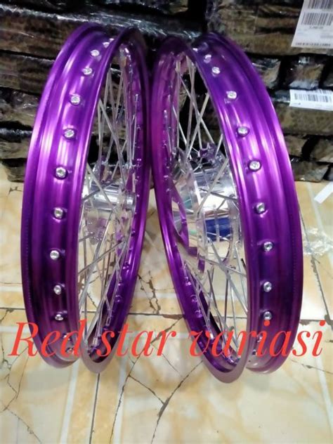 1 Set Velg Rossi Jari2 Ring 17 Uk Depan 140x17 Uk Belakang 140x17 Buat