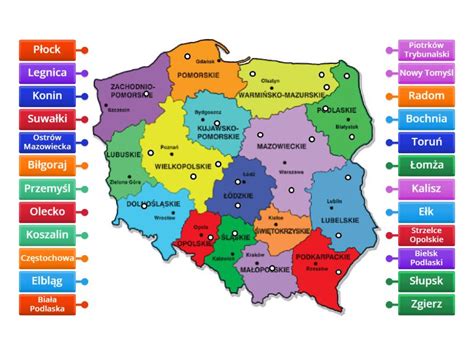 Miasta I Miejscowo Ci W Polsce Labelled Diagram