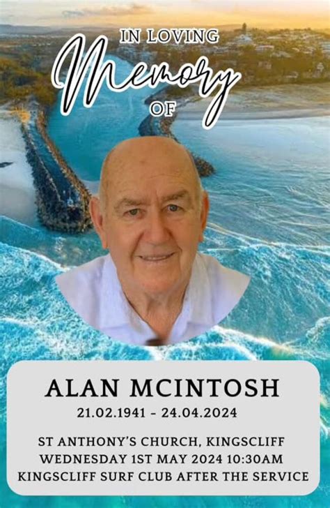 Vale Alan Mcintosh Beloved Tweed Kingscliff Community Figure Dies