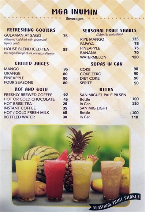 Menu At Pinoy Star Cafe Kabayan Hotel Pasay