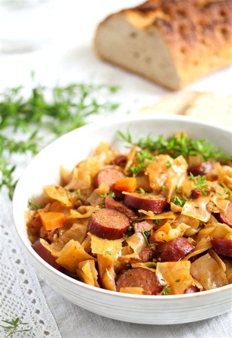 Slow Cooker Cabbage And Sausage Crockpot Where Is My Spoon