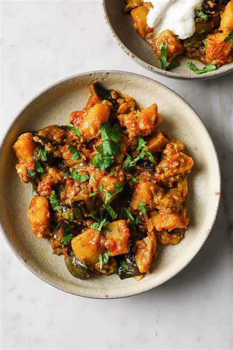 Aloo Baingan Eggplant And Potato Curry Tea For Turmeric