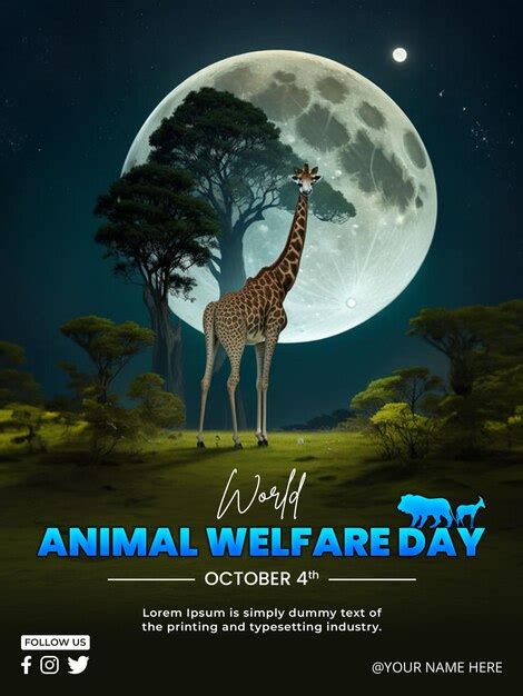 Premium PSD | Psd animal day poster design template