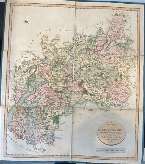 18th Century Map Of Gloucestershire. - Mostly Boxes Antiques!